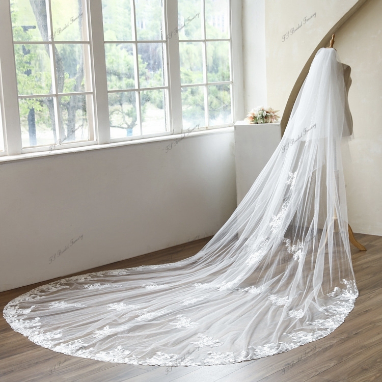 137 Inch Lace Wedding Veils