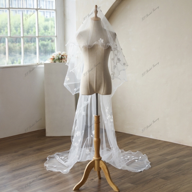 118 Inch 3D Lace Wedding Veils