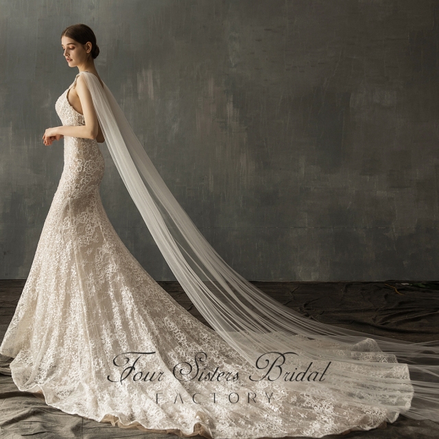 118 Inch Pearl And Crystal Shoulder straps Shawl