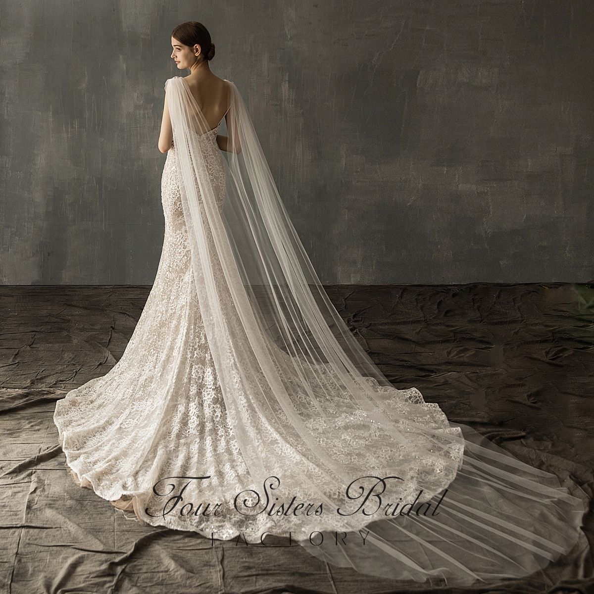 118 Inch Pearl And Crystal Shoulder straps Shawl