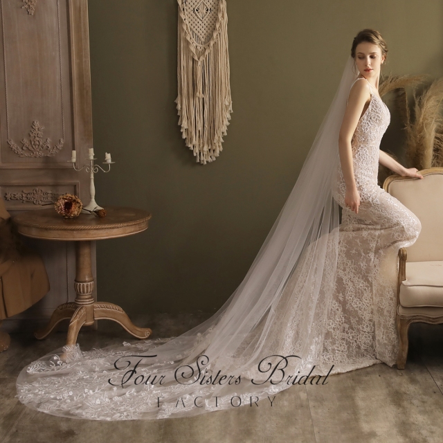 Floral Applique Lace Bridal Veils