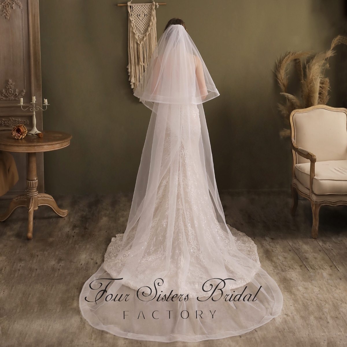 106 Inch Two Layers Horsehair Edge Veil