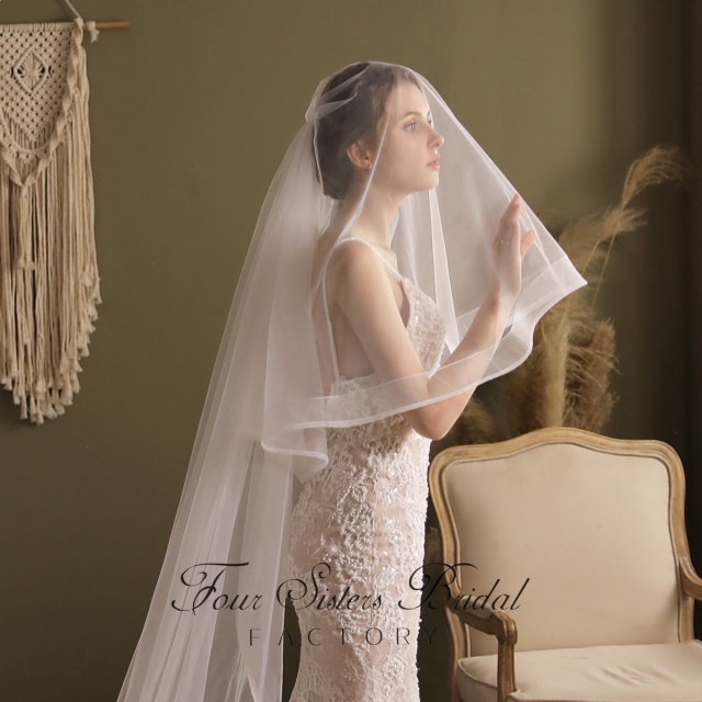 106 Inch Two Layers Horsehair Edge Veil