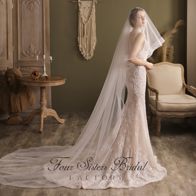 106 Inch Two Layers Horsehair Edge Veil