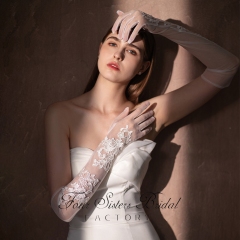 Lace Applique Bridal Gloves