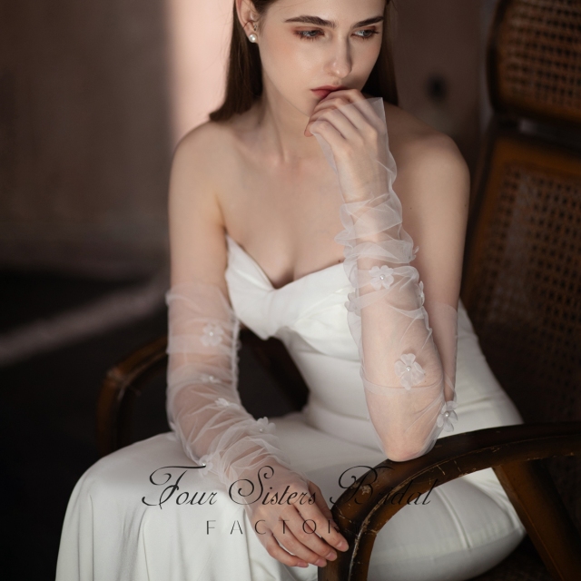 3-D Flowers Wedding Sleeves