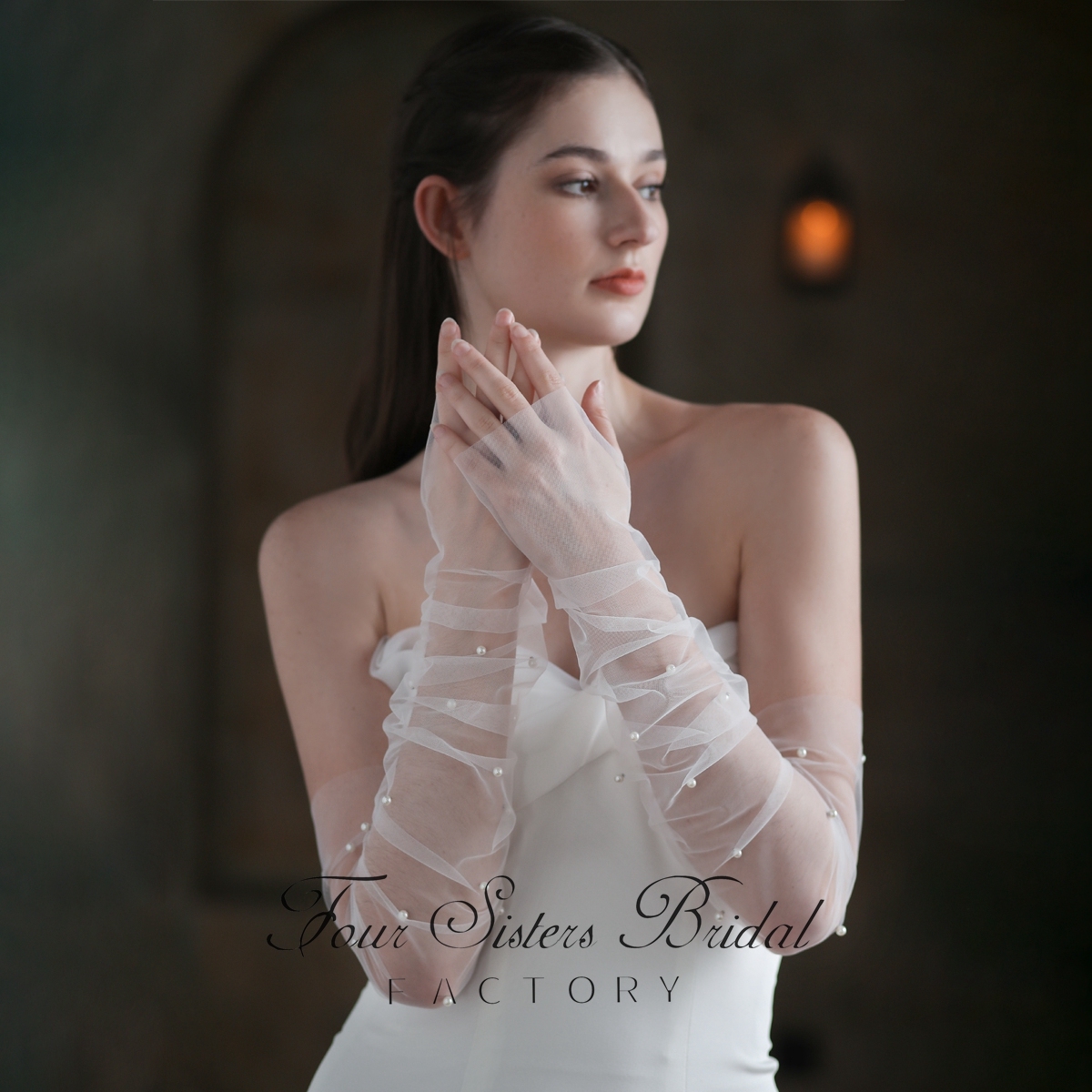 Pearl Tulle Sleeves