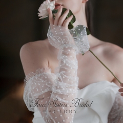 White Polka Dot Wedding Sleeves