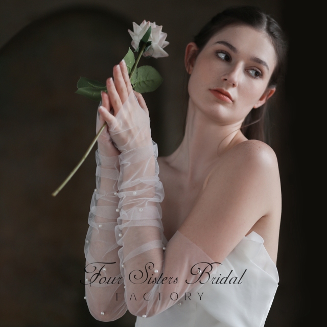 Pearl Tulle Sleeves