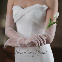 Beading Tulle Gloves