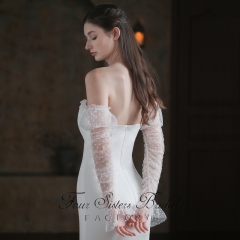 White Polka Dot Wedding Sleeves