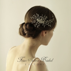 Sparkling Crystal &amp; Pearl Side Comb