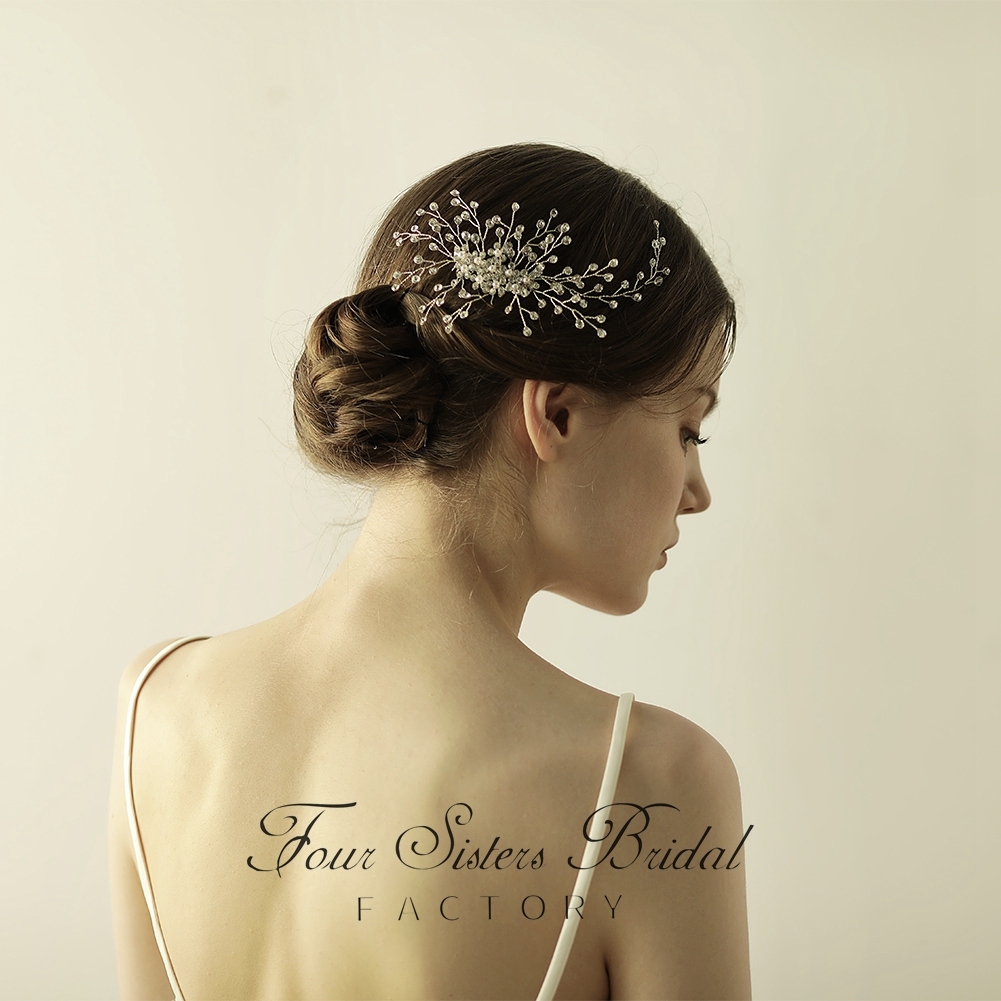 Sparkling Crystal &amp; Pearl Side Comb