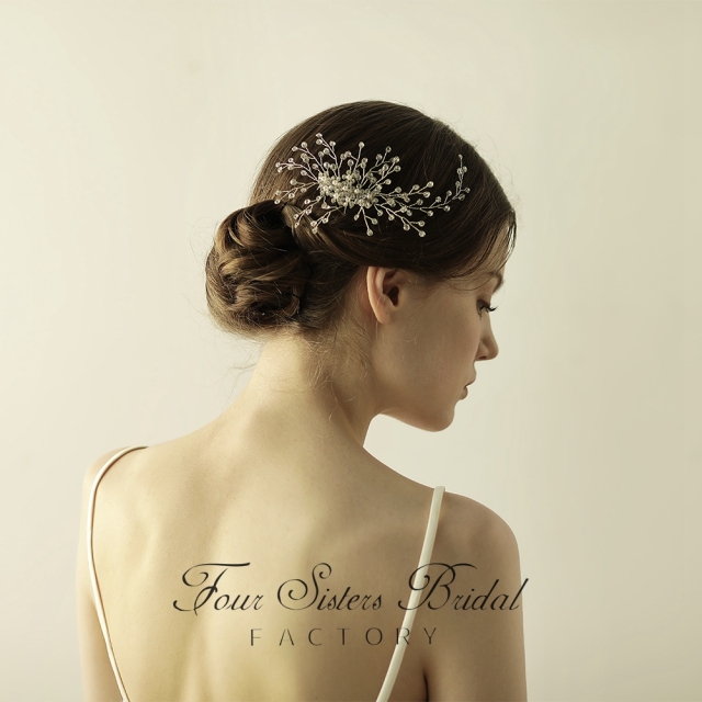 Sparkling Crystal &amp; Pearl Side Comb