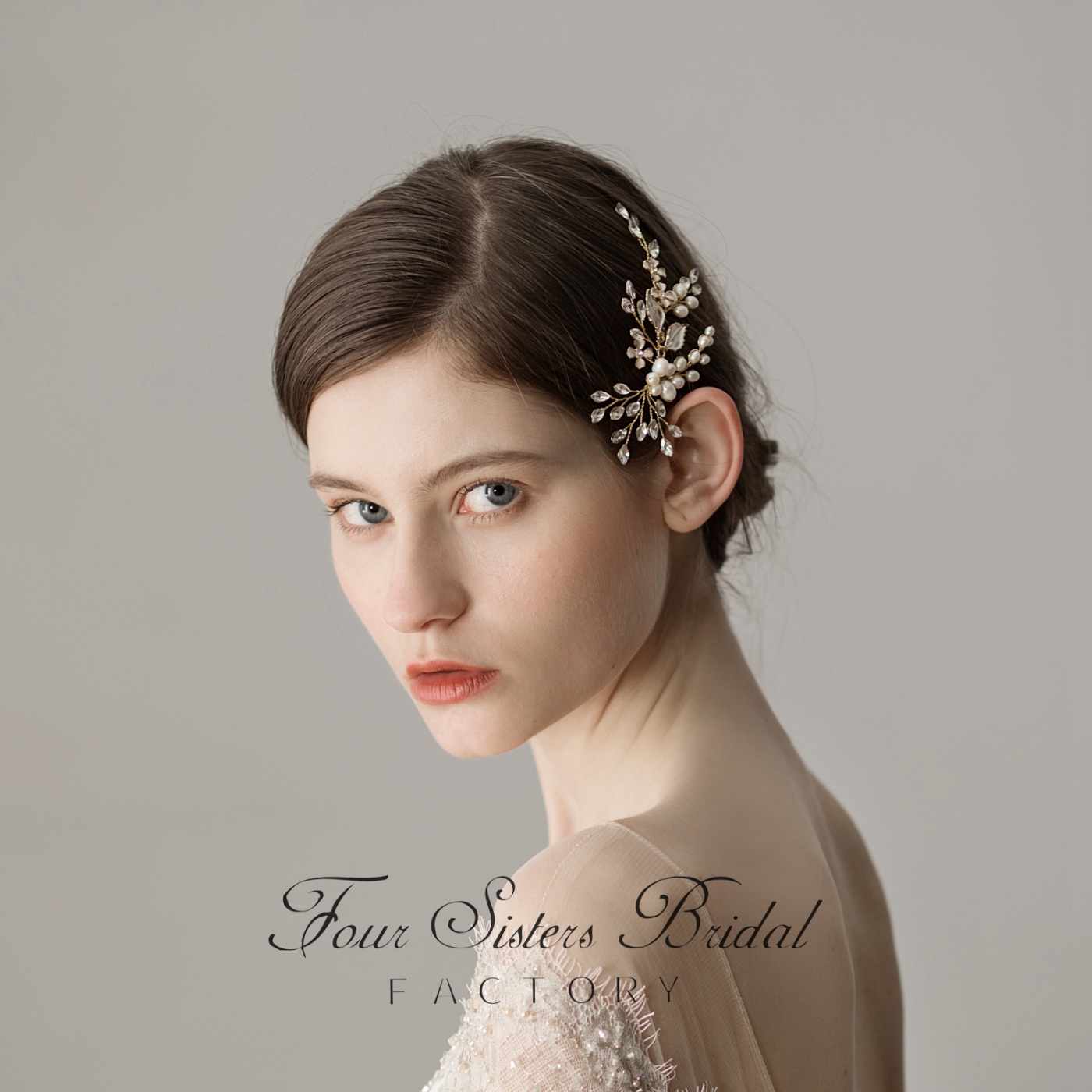 Pearl & Crystal Side Headpiece