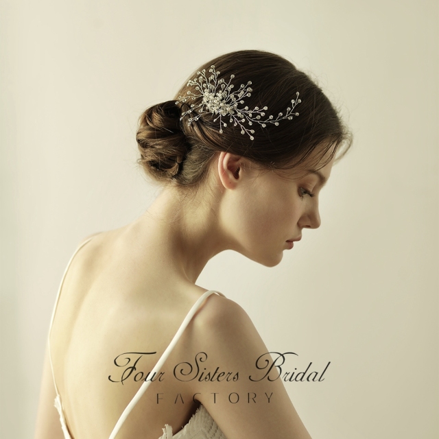 Sparkling Crystal &amp; Pearl Side Comb