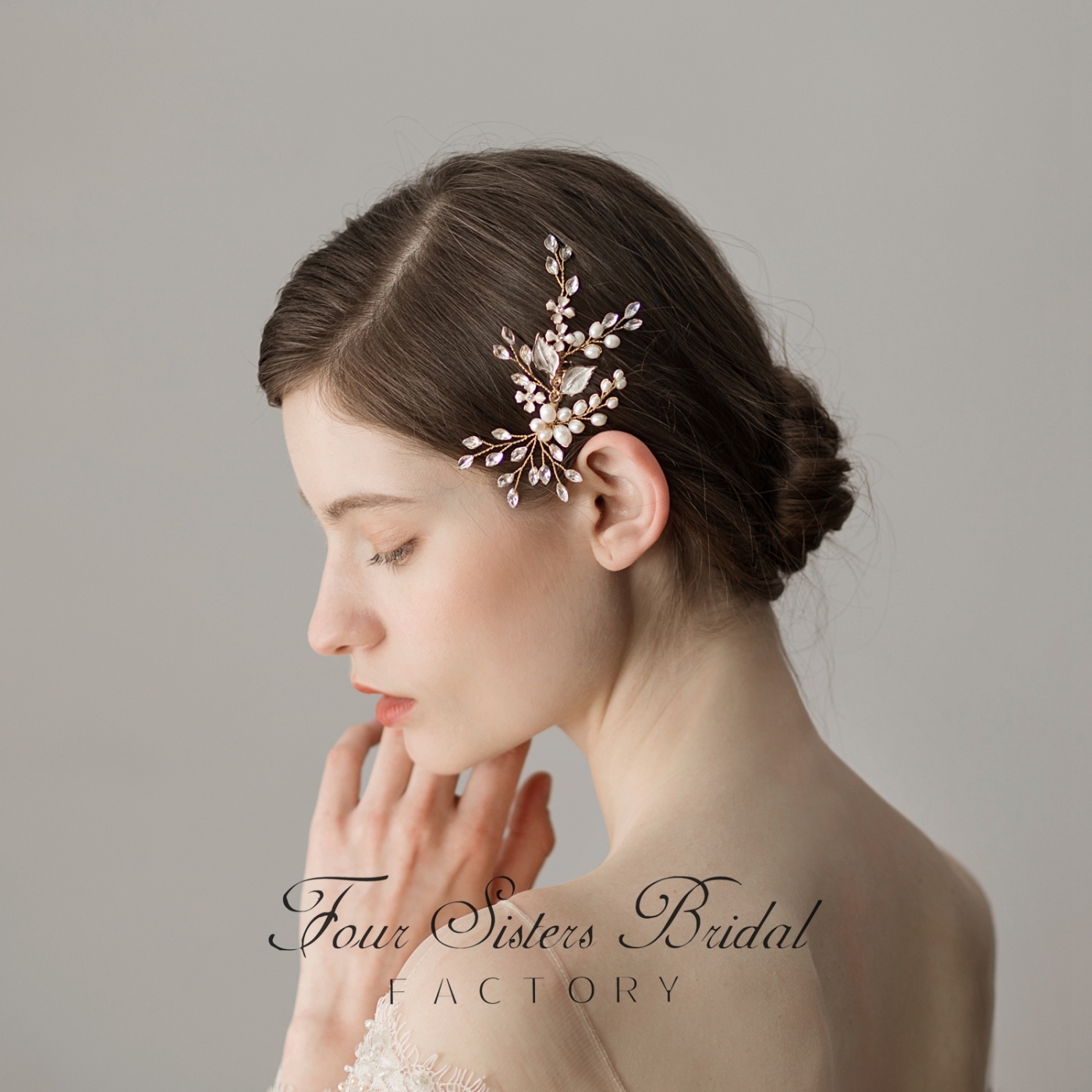 Pearl & Crystal Side Headpiece