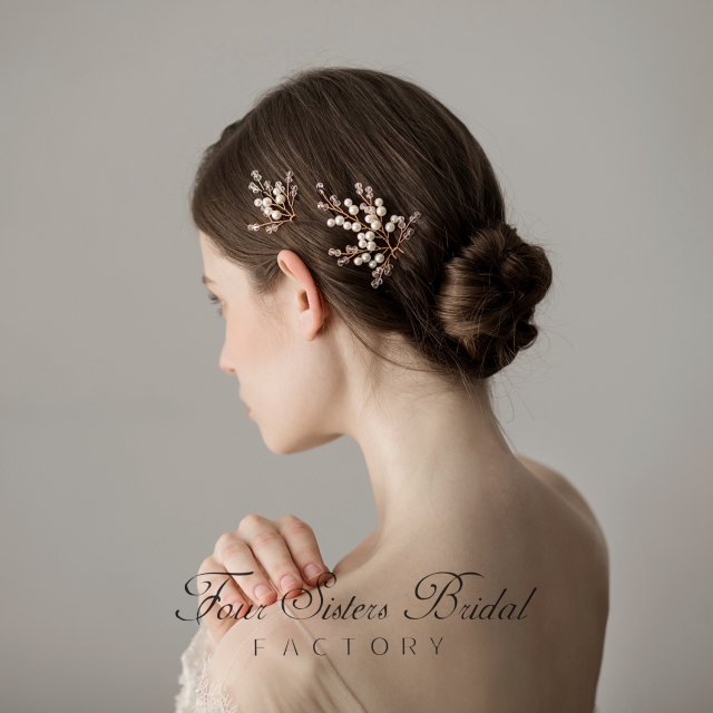Sparkling Crystal & Pearl Side Comb