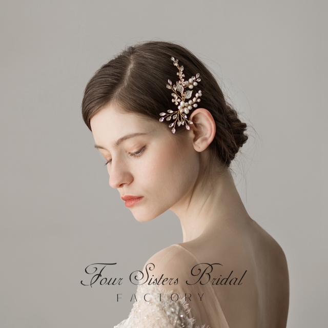 Pearl & Crystal Side Headpiece
