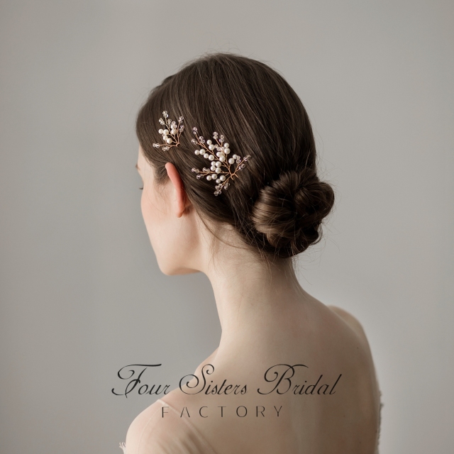 Sparkling Crystal & Pearl Side Comb