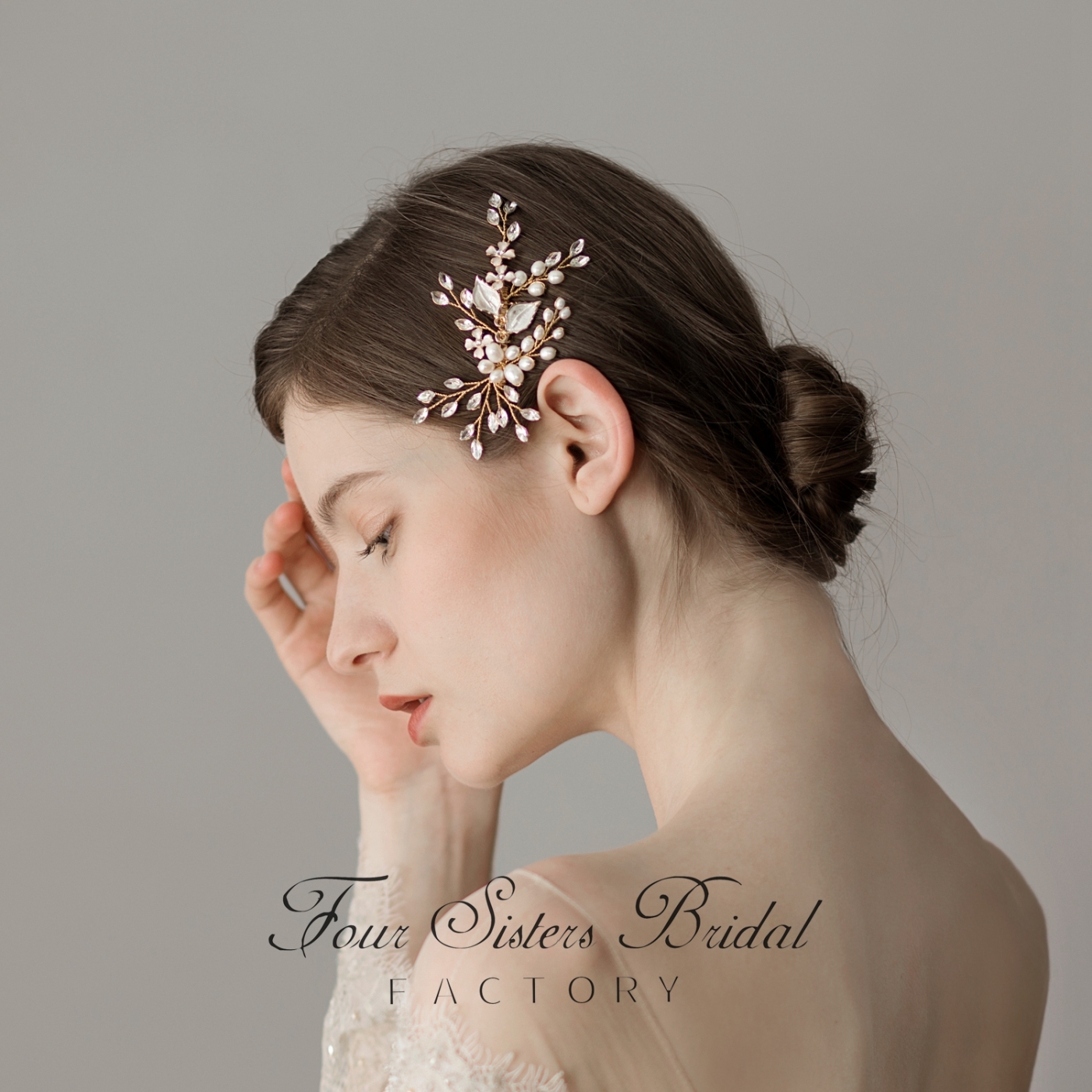 Pearl & Crystal Side Headpiece