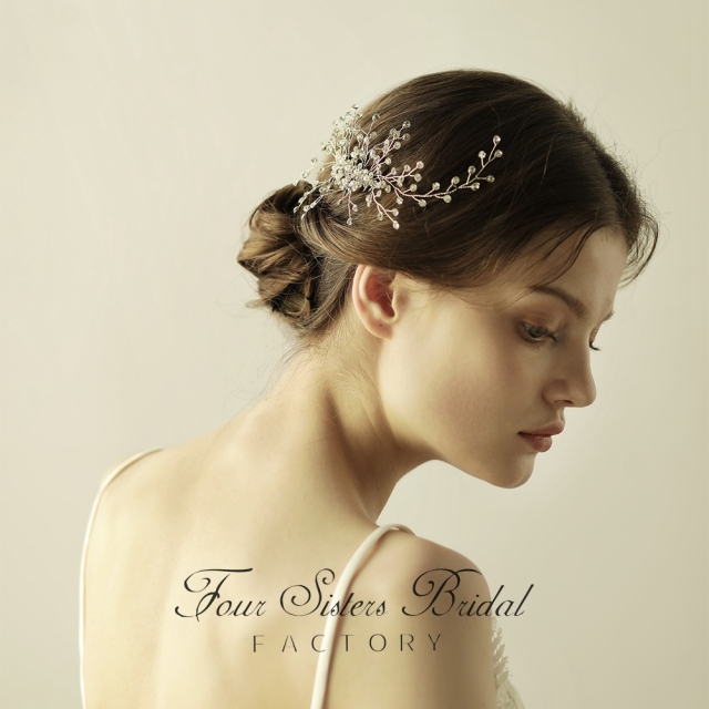 Sparkling Crystal &amp; Pearl Side Comb