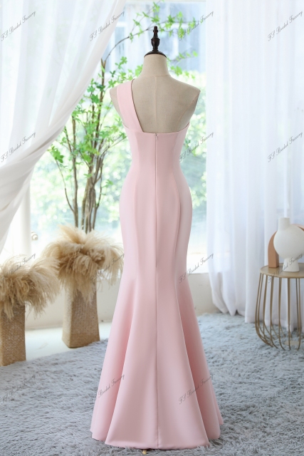 Fit And Flare Crepe Prom Gown With One Shoulder