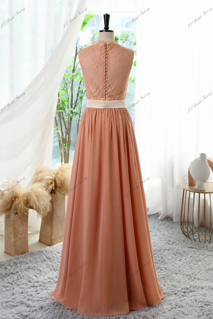 Vintage A-line sleeveless Prom Dress With Lace Back