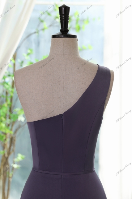 One Shoulder Prom Gown With High Split