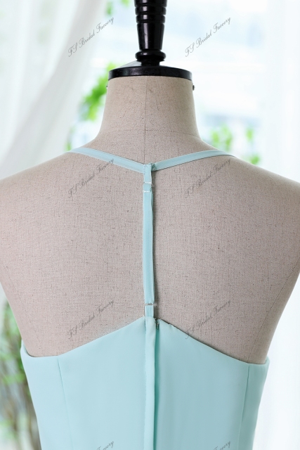 A-line Chiffon Bridesmaid Dress with Halter Back