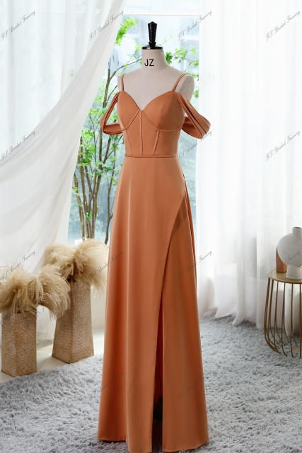 A-line Prom Dress With Spaghetti Straps And Draped Sleeves