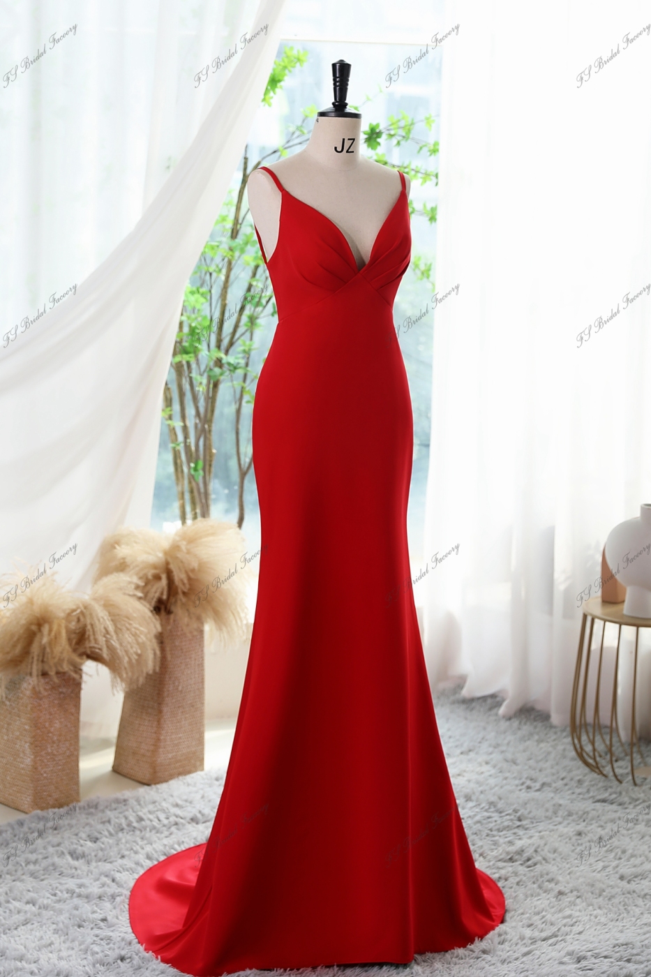Spaghetti Straps Mermaid Prom Dress With Backless