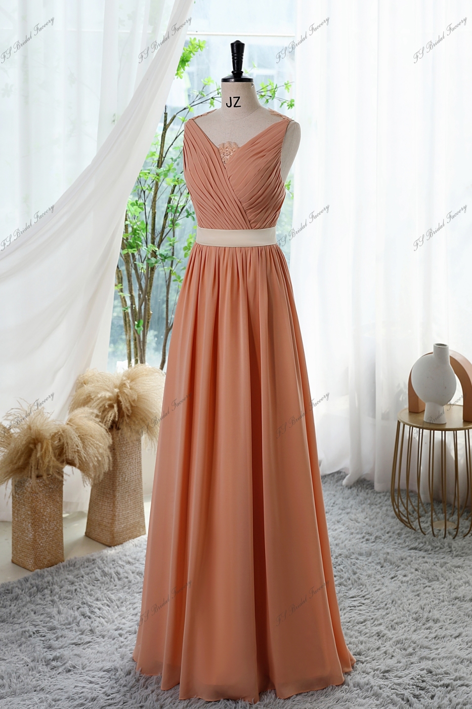 Vintage A-line sleeveless Prom Dress With Lace Back