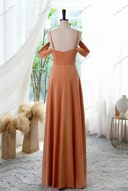 A-line Prom Dress With Spaghetti Straps And Draped Sleeves