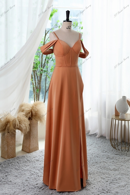 A-line Prom Dress With Spaghetti Straps And Draped Sleeves