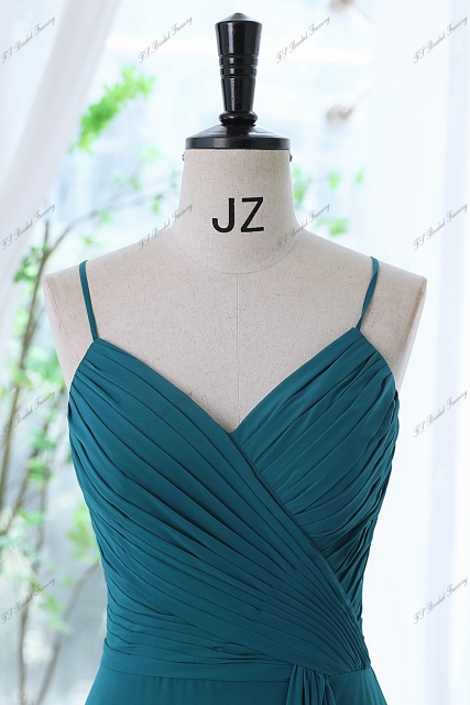 A-line Chiffon Bridesmaid Dress With Spaghetti Straps And Crossing Strappy Back