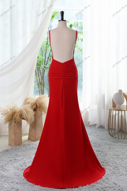 Spaghetti Straps Mermaid Prom Dress With Backless