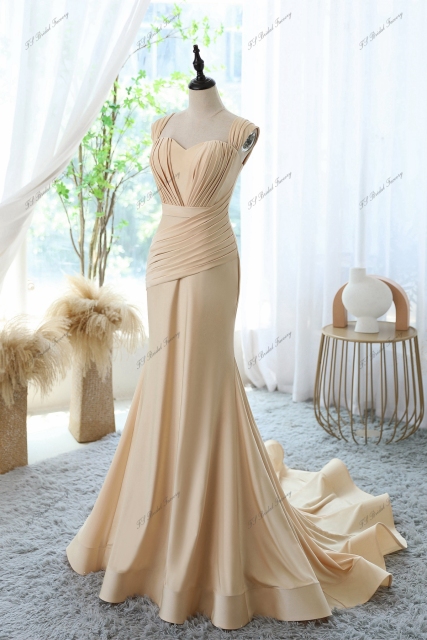 Pleated Mermaid Prom Dress With Skirt Horsehair