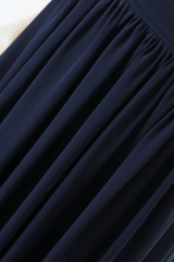 A-line Chiffon Dress With Bateau Neckline And Three-quarter Sleeves