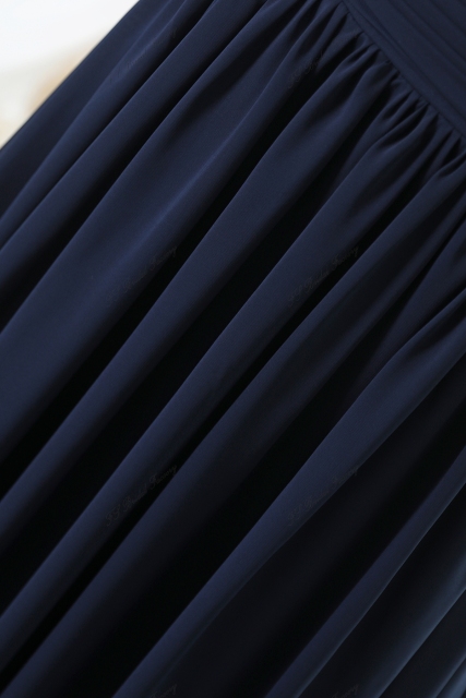 A-line Chiffon Dress With Bateau Neckline And Three-quarter Sleeves