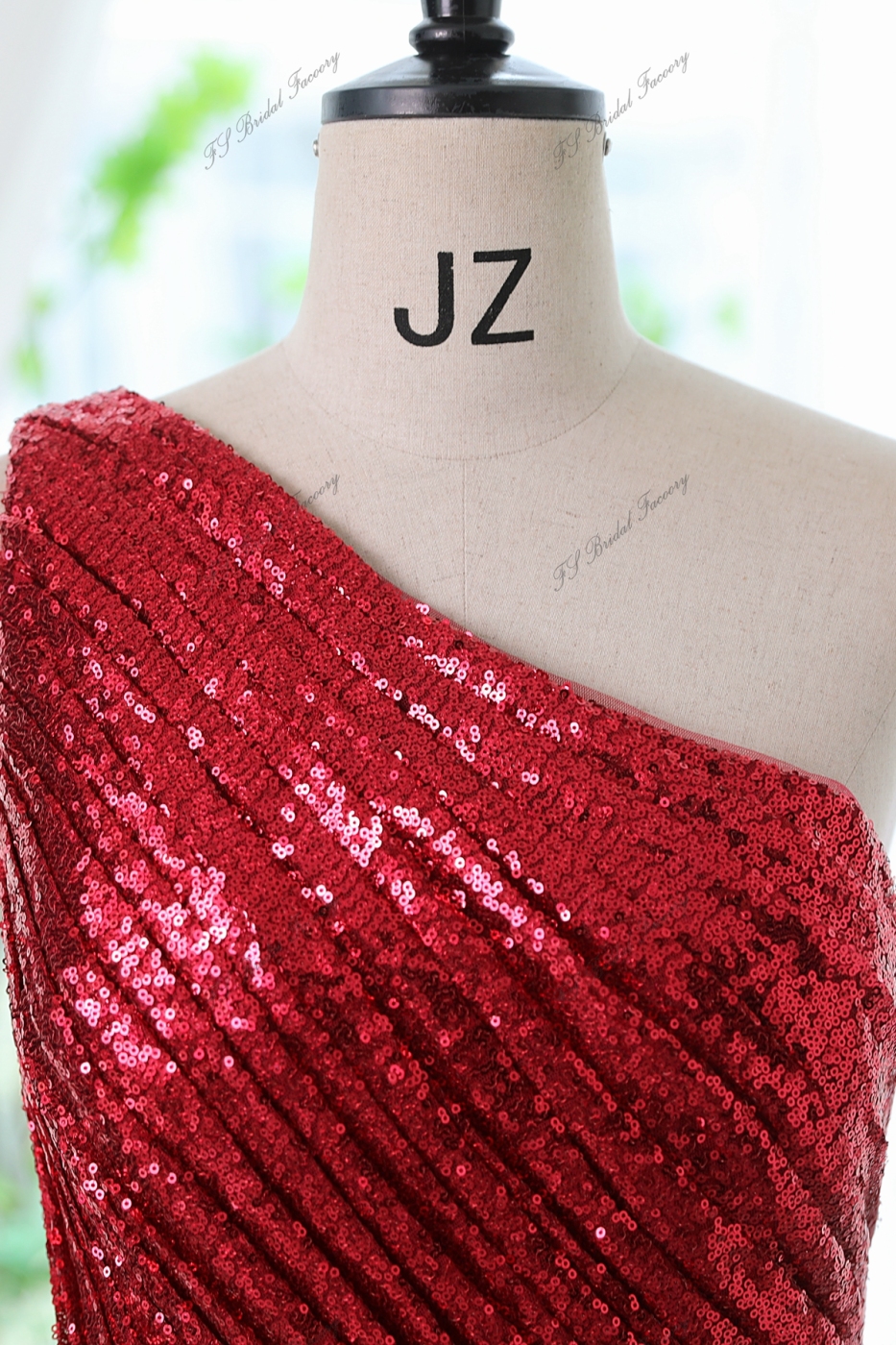 One Shoulder Sequin Prom Dress And A-line long Evening Party Gown