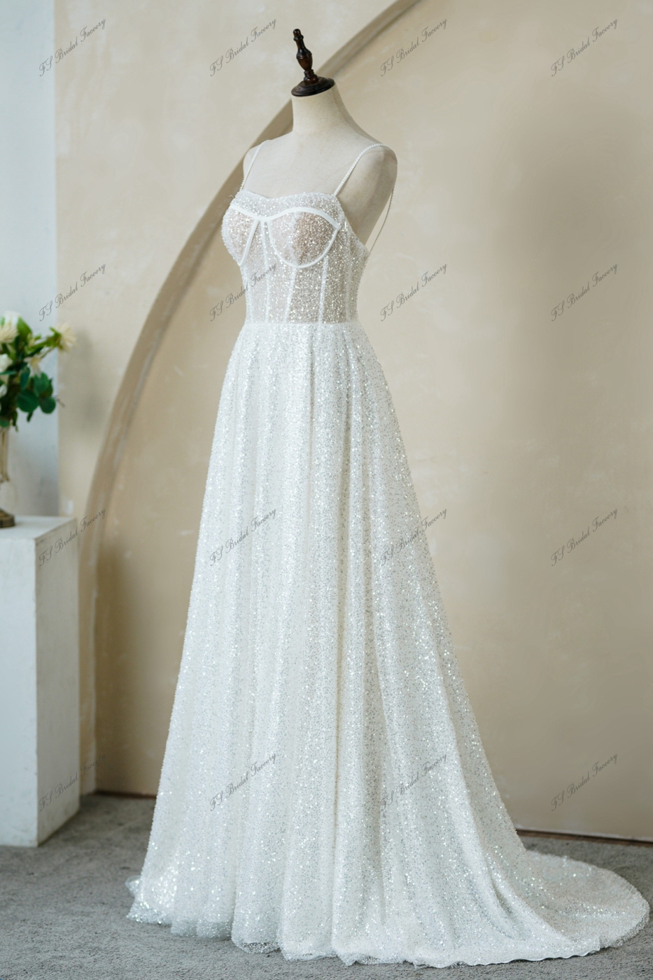 Sparkle Brighter Floating Beaded Lace Wedding Gowns