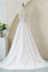 Lace Wedding Gowns With Detached Puffy Sleeve Aline Dress