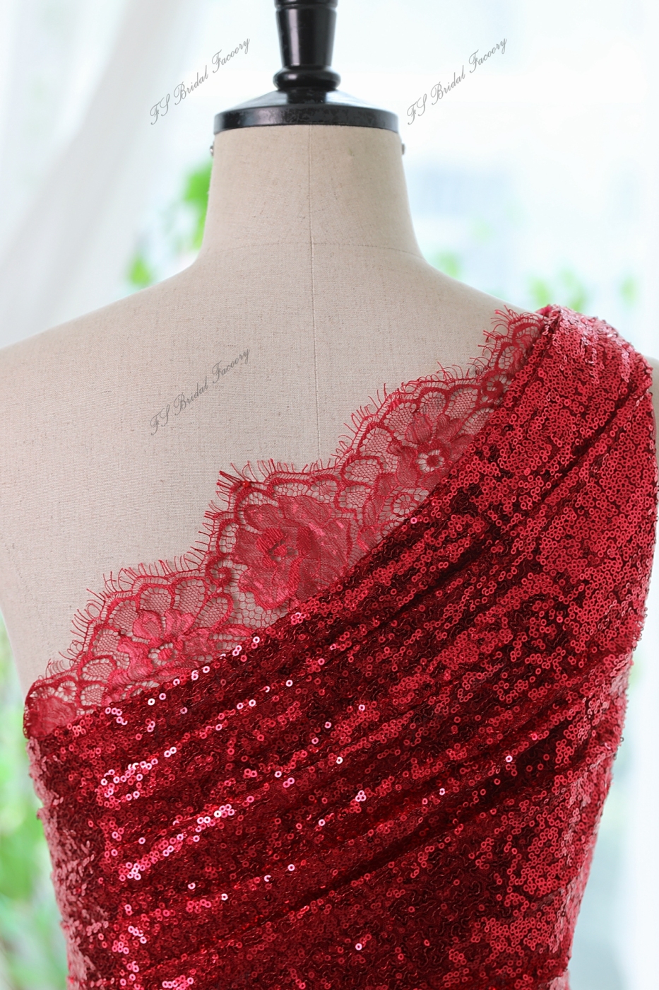One Shoulder Sequin Prom Dress And A-line long Evening Party Gown