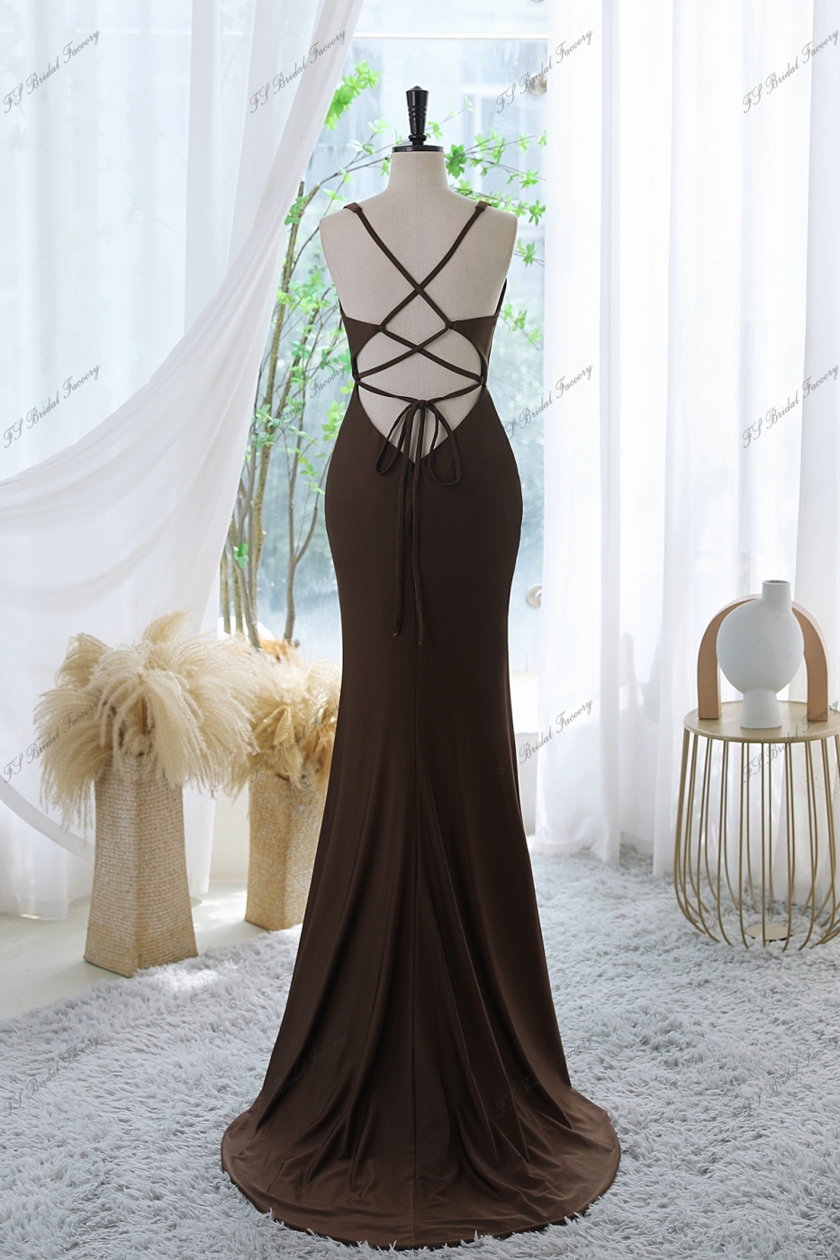 Mermaid Prom Dress With Deeping V-neck And Crossing Back