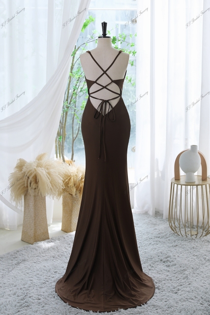 Mermaid Prom Dress With Deeping V-neck And Crossing Back