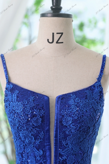 Sequin Mermaid Prom Gown With Plunging Neckline And Spaghetti Straps