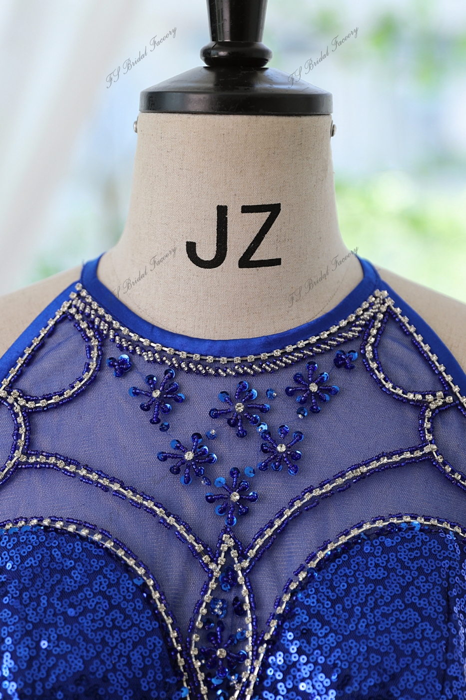 Sequin Mermaid Prom Gown with Halter Neckline Crystal Beading banded waist