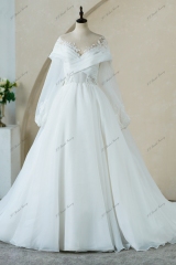 Ruched Bodice With Organza Satin Ball Gown Bridal Dress