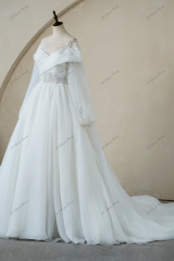 Ruched Bodice With Organza Satin Ball Gown Bridal Dress